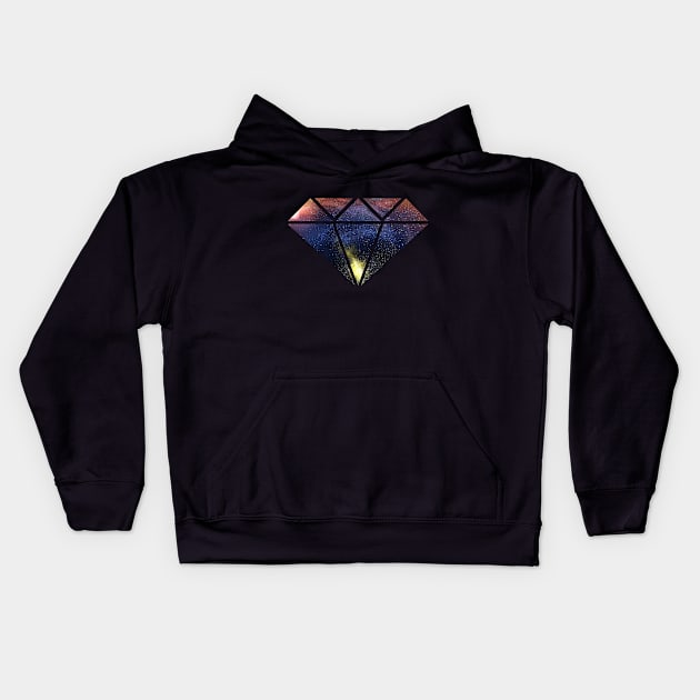 Diamond Galaxy Kids Hoodie by artofiwan